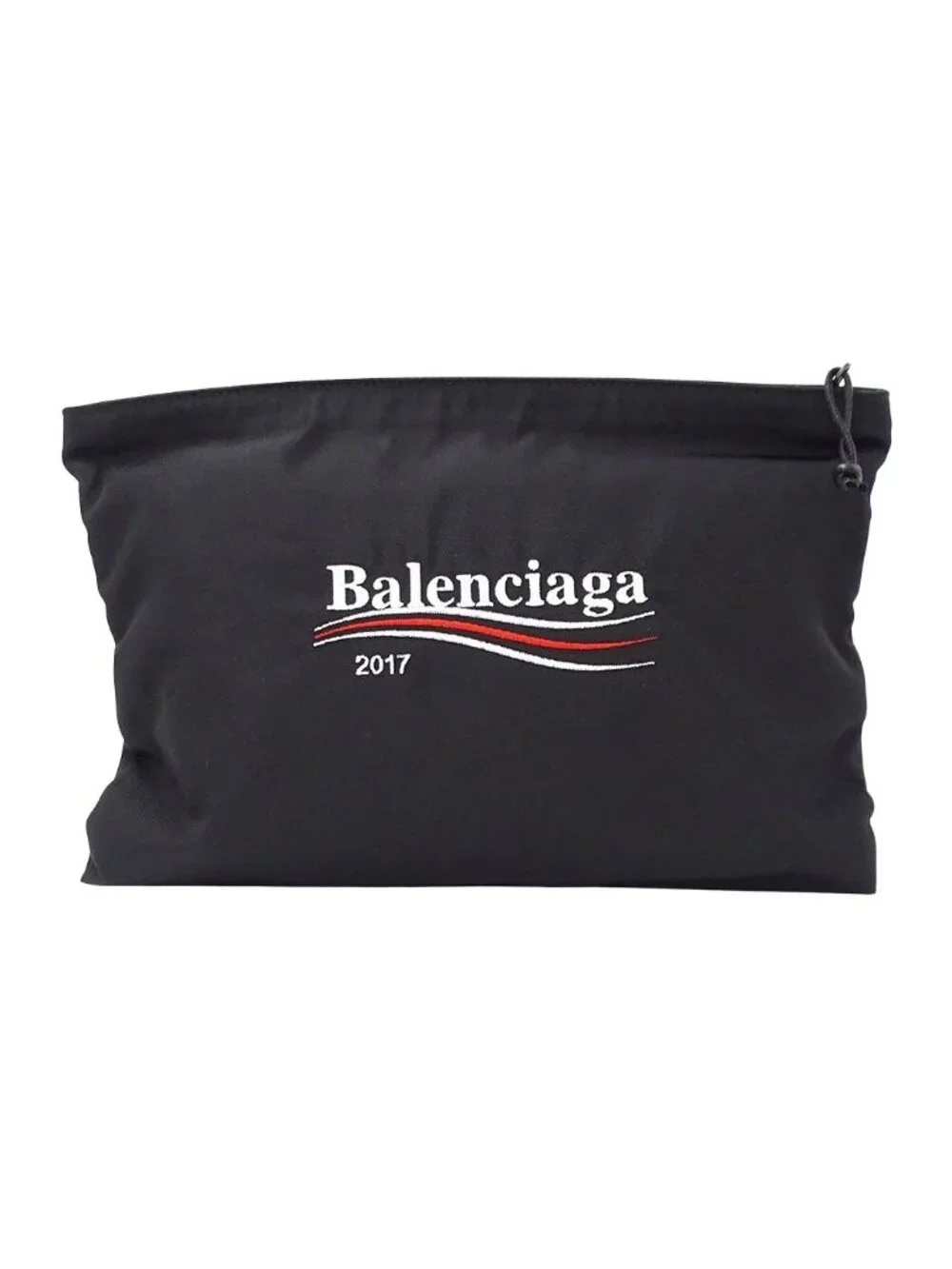 Balenciaga Clutch Campaign Logo Nylon Black Pouch